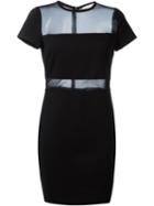 Michael Michael Kors Sheer Panel Dress, Women's, Size: Medium, Black, Cotton/nylon/spandex/elastane