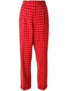 Moschino Vintage Checked Trousers, Men's, Size: 50, Red