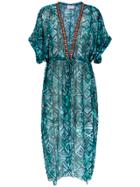 Brigitte Silk Beach Dress - Blue