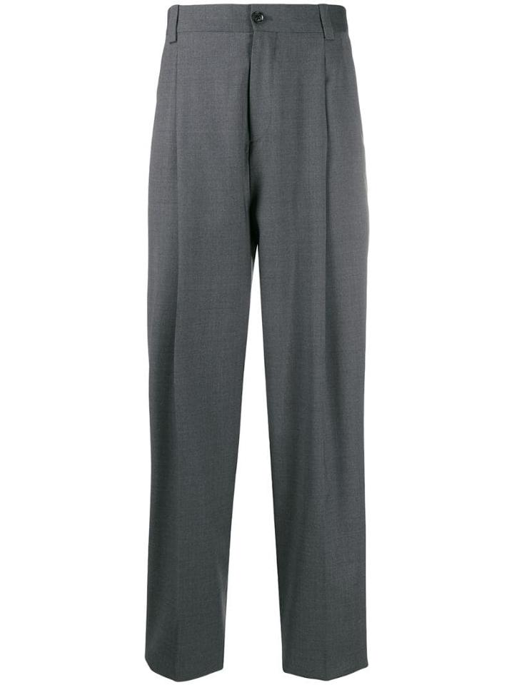 Versace Straight Tailored Trousers - Grey