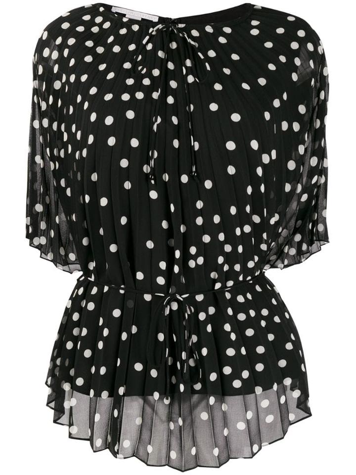 Stella Mccartney Dotted Pleated Blouse - Black