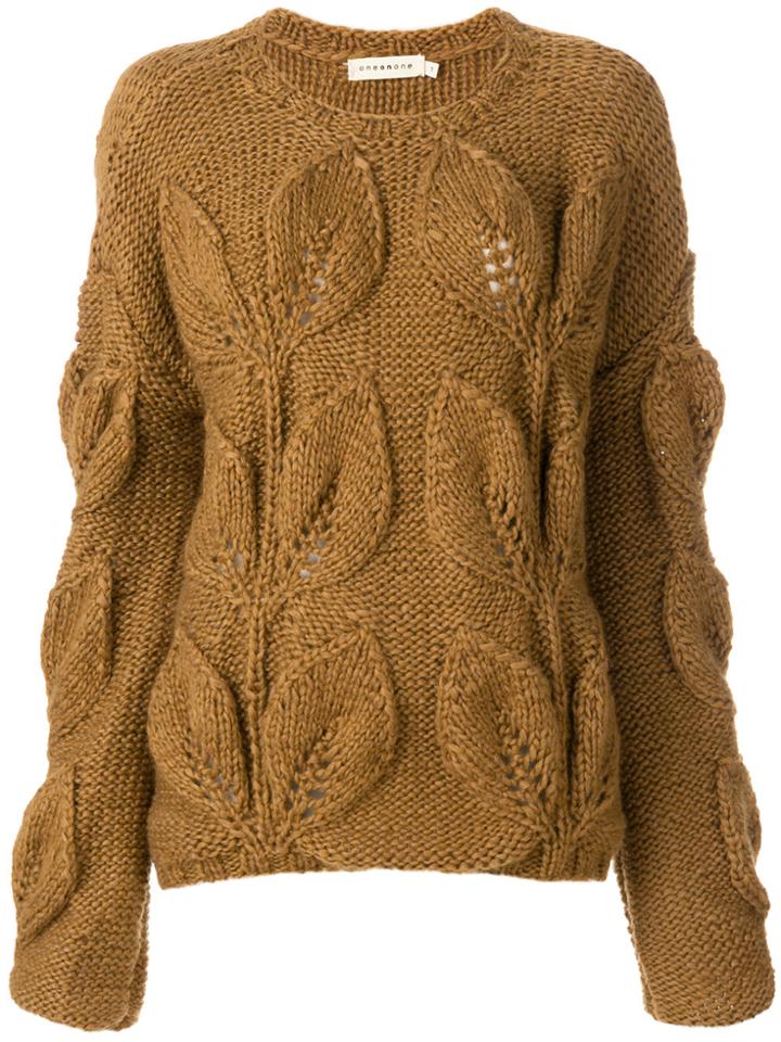 Oneonone Textured Leaf Jumper - Nude & Neutrals