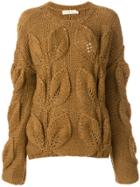 Oneonone Textured Leaf Jumper - Nude & Neutrals