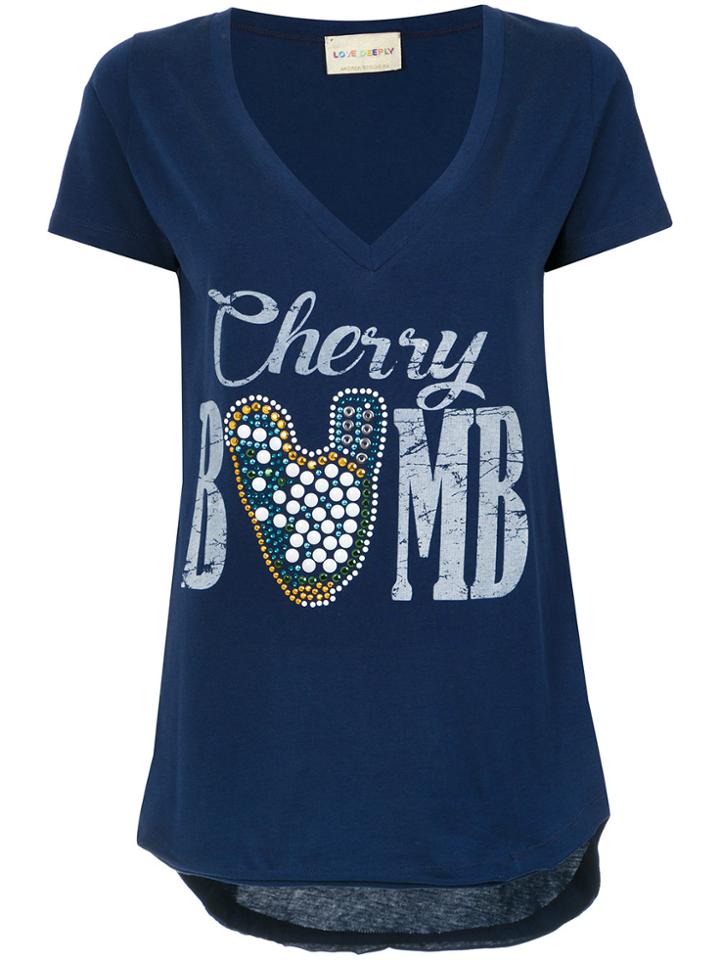Andrea Bogosian Cherry Bomb Print T-shirt - Blue