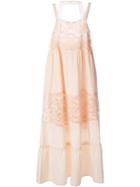 Twin-set Embroidered Panel Maxi Dress