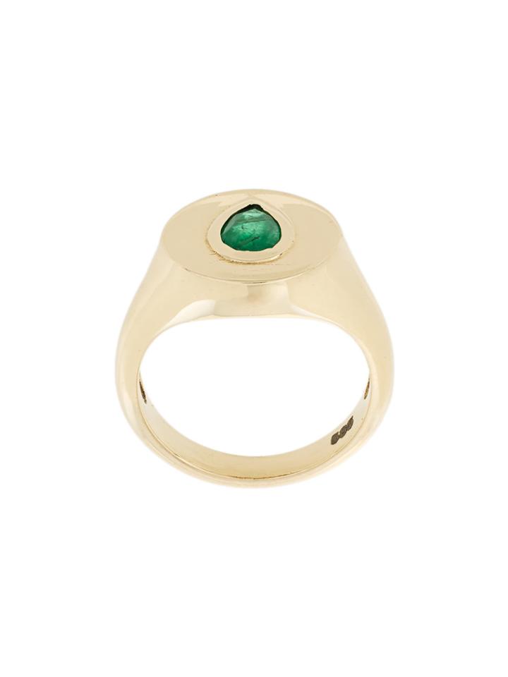 Sarah Noor Emerald Teardrop Ring - Metallic
