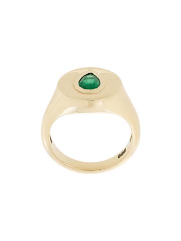 Sarah Noor Emerald Teardrop Ring - Metallic