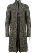 Cedric Jacquemyn Speckled Knit Zip Detail Coat - Black