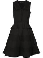 Proenza Schouler Flared Peplum Dress, Women's, Size: 6, Black, Cotton/spandex/elastane/silk