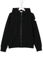 Moncler Kids Teen Logo Patch Zipped Hoodie - Black