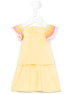 Chloé Kids - Ruffled Sleeve Dress - Kids - Cotton/polyester/modal - 18 Mth, Yellow/orange