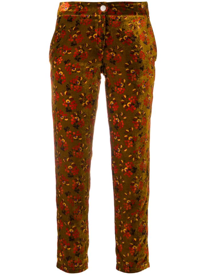 Roseanna Floral Print Cropped Trousers - Yellow & Orange