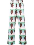 The Silted Company Palm Tree Print Trousers - White