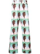 The Silted Company Palm Tree Print Trousers - White