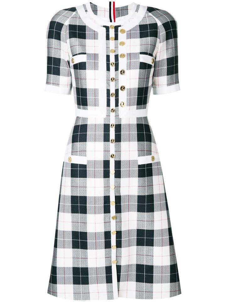 Thom Browne Plaid Straight Dress - Black