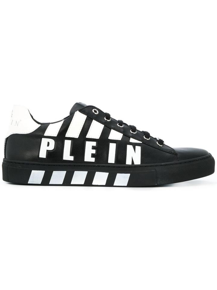 Philipp Plein Logo Printed Low-top Sneakers - Black