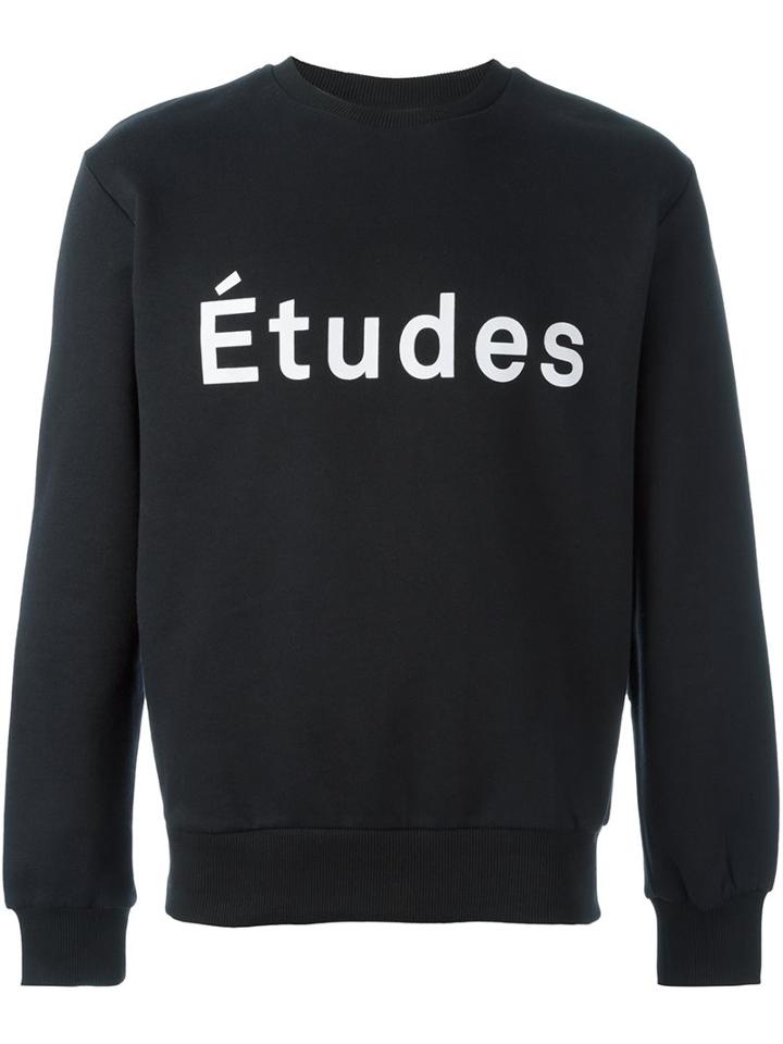 Études Logo Print Sweatshirt, Men's, Size: Xs, Black, Cotton/polyester
