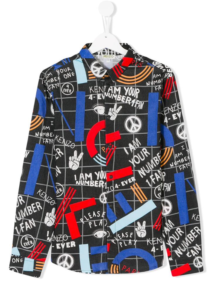 Kenzo Kids Peace Print Shirt - Multicolour