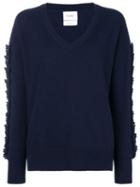 Barrie Troisieme Dimension Cashmere V-neck Pullover - Blue