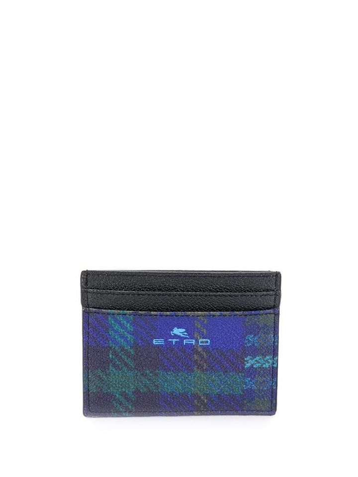 Etro Checked Cardholder - Blue