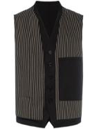 Ann Demeulemeester Stripe Pattern And Button Detail Cotton-blend