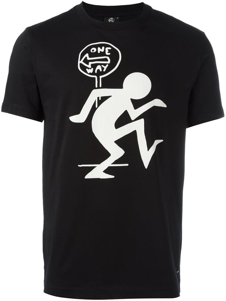 Ps Paul Smith 'one Way' Print T-shirt