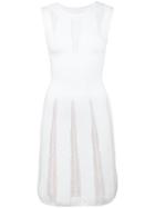 Alaïa Sheer Detail Flared Dress, Women's, Size: 38, White, Polyester/viscose/spandex/elastane