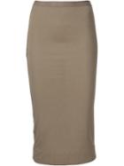 Rick Owens Lilies Fitted Midi Skirt, Women's, Size: 40, Brown, Viscose/polyester/cotton
