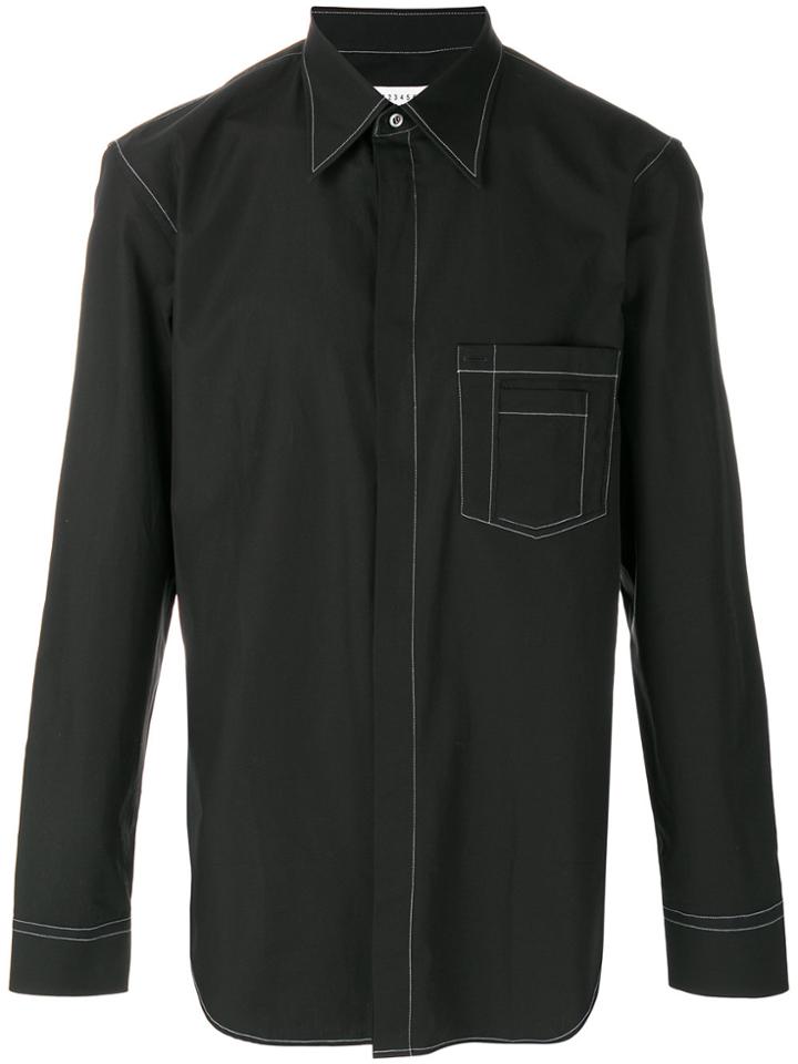 Maison Margiela Shirt With Top Stitch Detailing - Black