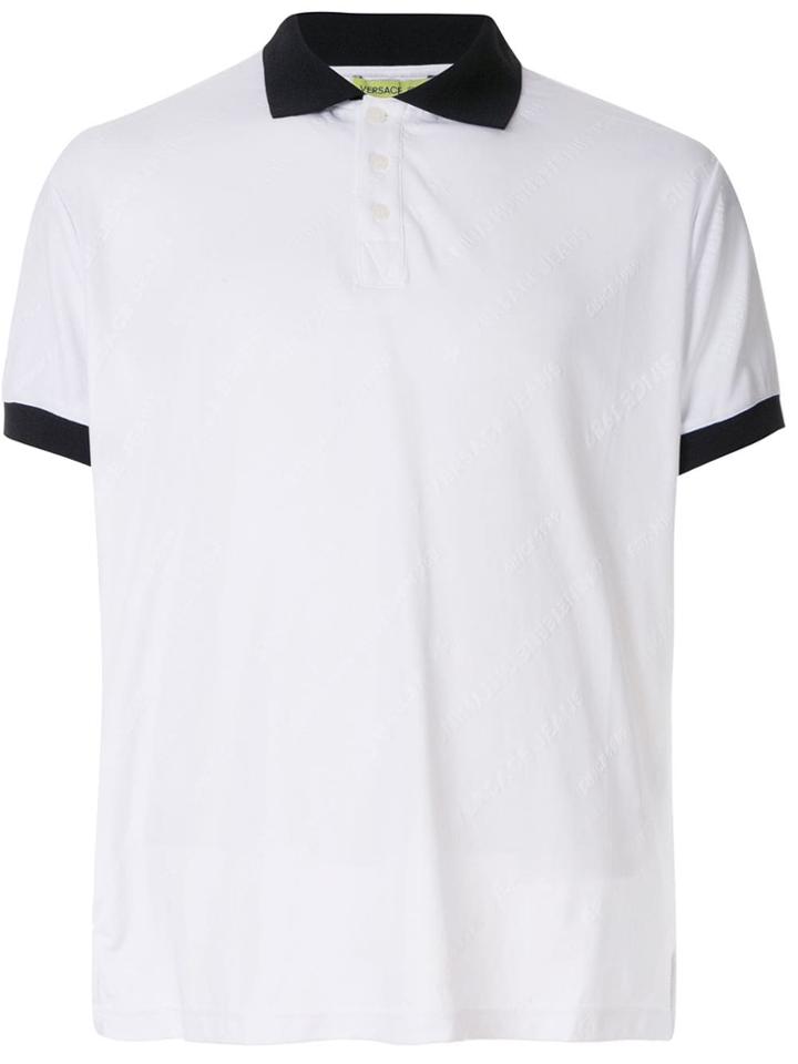 Versace Jeans Tonal Logo Polo Shirt - White