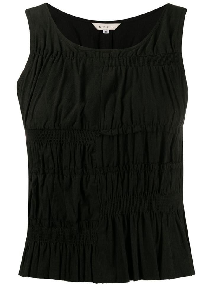 Neul Cropped Ruffle Top - Black