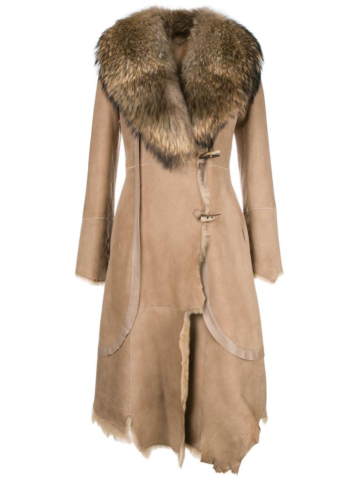 Desa 1972 Asymmetric Midi Coat - Nude & Neutrals