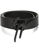 Giuseppe Zanotti Design Signature Buckle Belt, Men's, Size: 95, Black, Leather