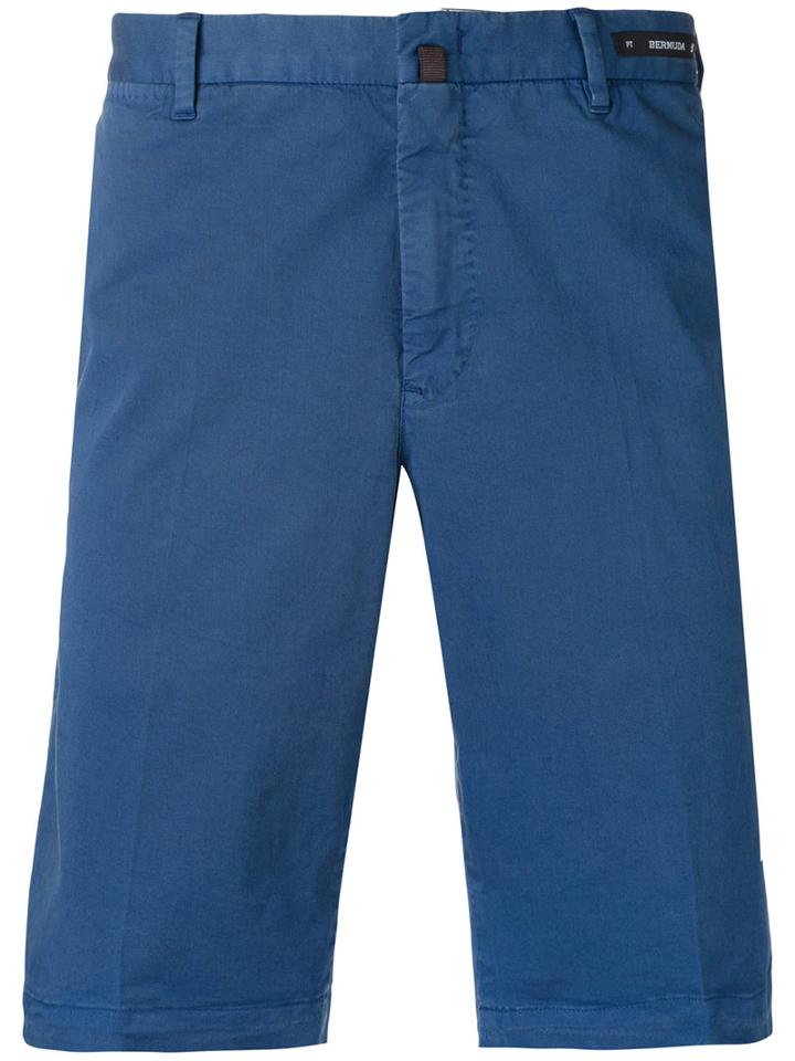 Pt01 - Classic Shorts - Men - Cotton/spandex/elastane - 50, Blue, Cotton/spandex/elastane