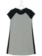 Moncler Kids - Contrast Panel Dress - Kids - Cotton/spandex/elastane - 14 Yrs, Grey