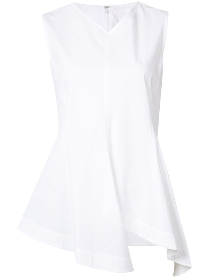 Colovos Ruffled Hem Tank Top, Women's, Size: 4, White, Cotton