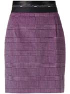 Msgm Fitted Tartan Skirt - Pink & Purple