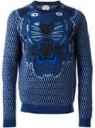 Kenzo 'tiger' Sweater, Men's, Size: Large, Blue, Wool