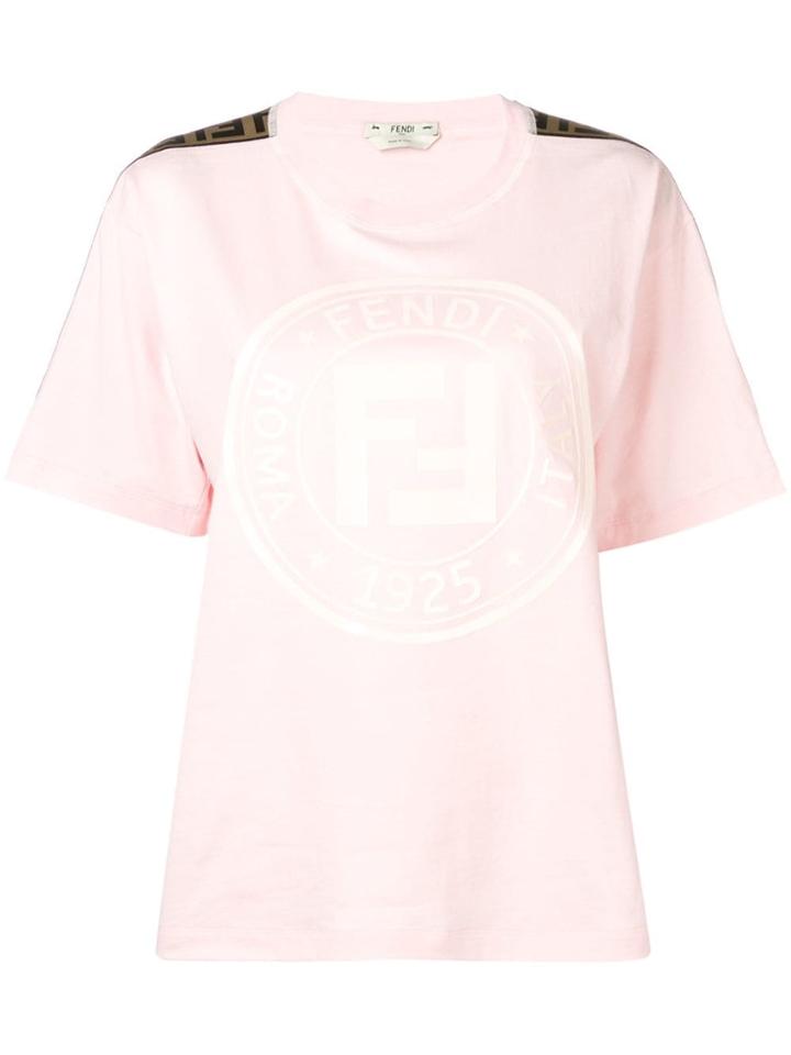 Fendi Ff Logo Print T-shirt - Pink