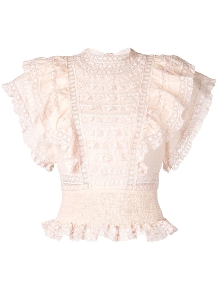Zimmermann Ruffled Fitted Blouse - Neutrals