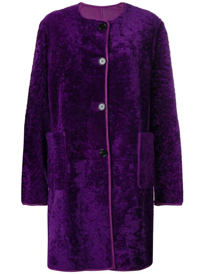 Marni Reversible Shearling Coat - Pink & Purple