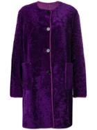 Marni Reversible Shearling Coat - Pink & Purple