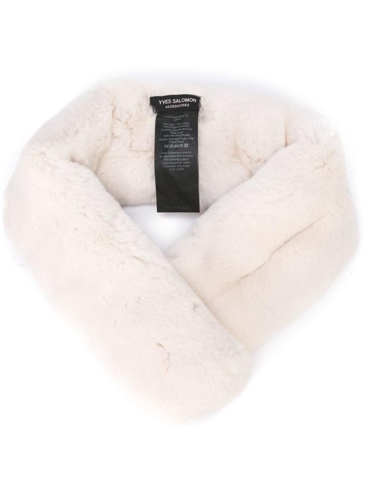 Yves Salomon Army Scarf - White