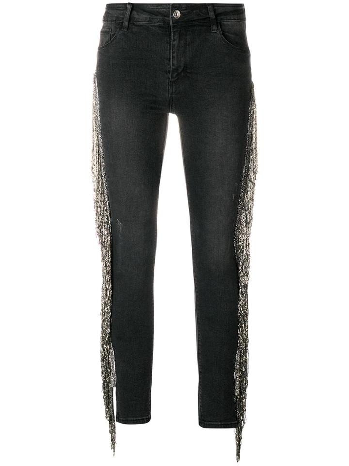 Loulou Embellished Sides Skinny Trousers - Black