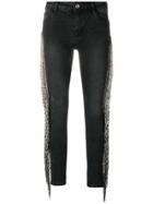 Loulou Embellished Sides Skinny Trousers - Black