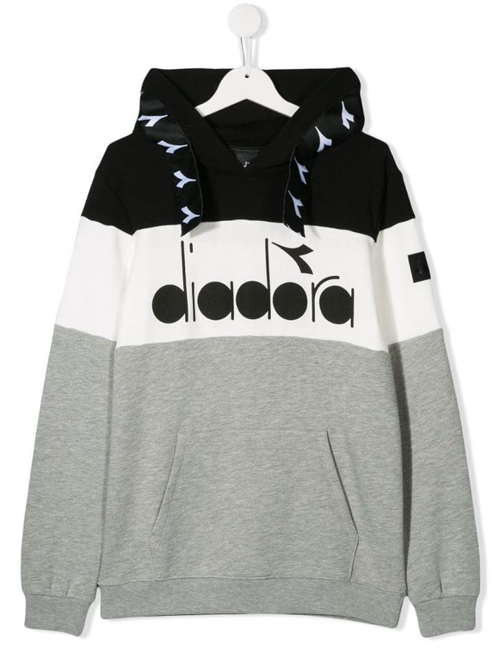 Diadora Junior Teen Logo Zip-up Hoodie - Grey