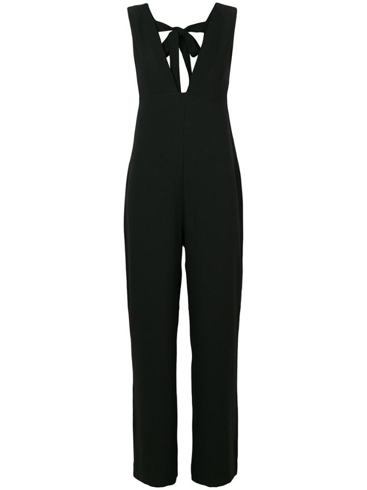 Ganni Deep V-neck Jumpsuit - Black