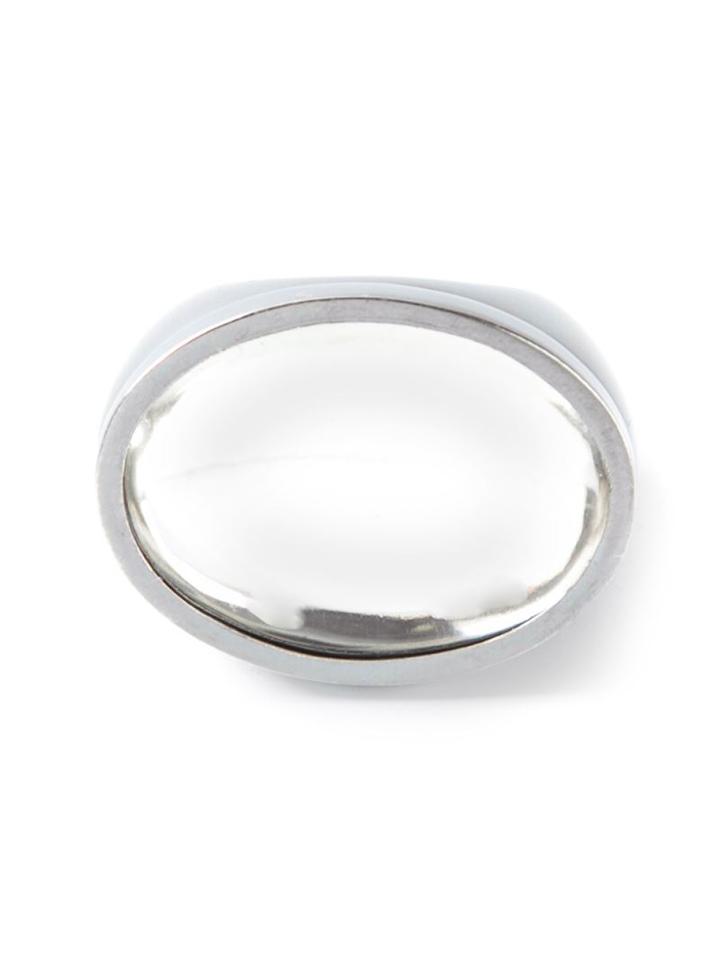 Bottega Veneta Rock Crystal Ring, Women's, Size: 15, Metallic, Silver