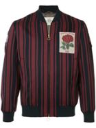 Kent & Curwen Striped Bomber Jacket - Red