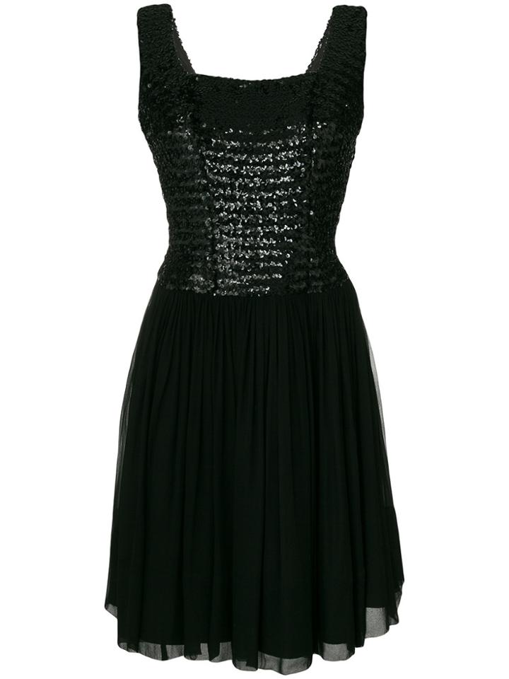 William Vintage I.magnin Sequin Bodice Dress - Black